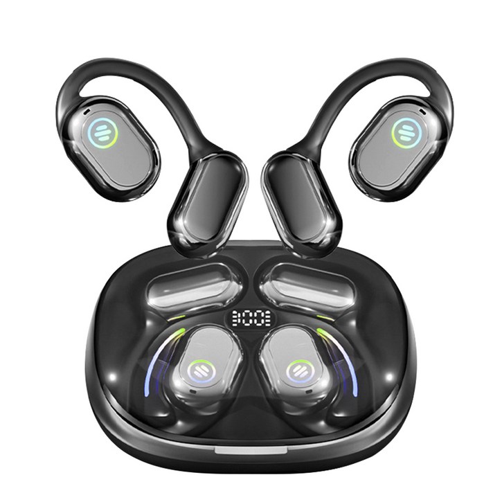 Heiz 오픈이어 귀걸이형 노이즈캔슬링 오픈형 무선 블루투스 5.4 골전도 이어폰