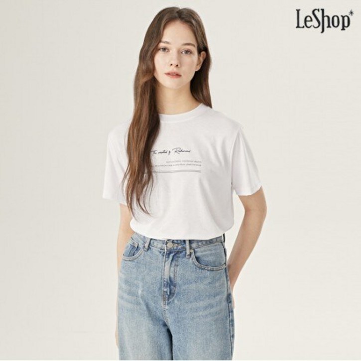 르샵_SP 르샵 레터링 라운드 반팔 티셔츠 (DO1LW036A)