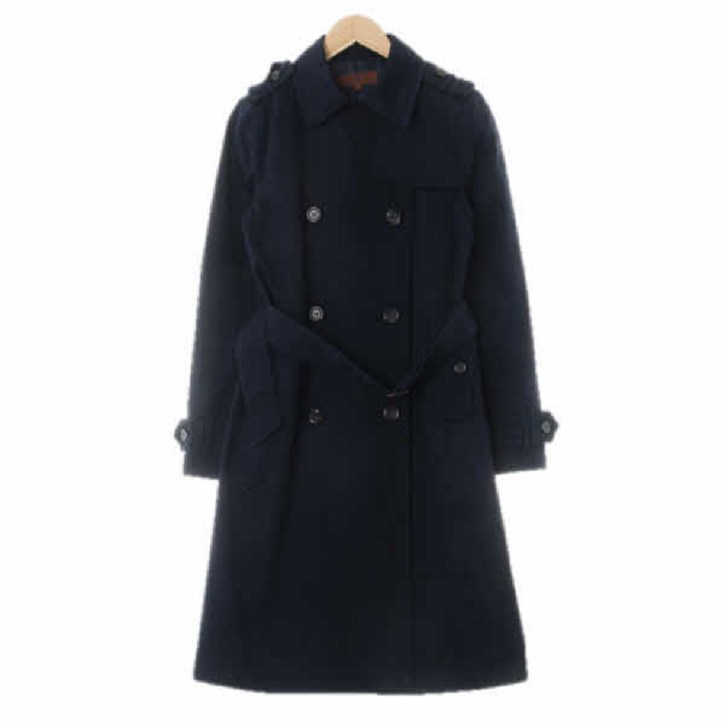 1694 톰보이 네이비 면혼방 싱글카라롱트렌치코트 [88]