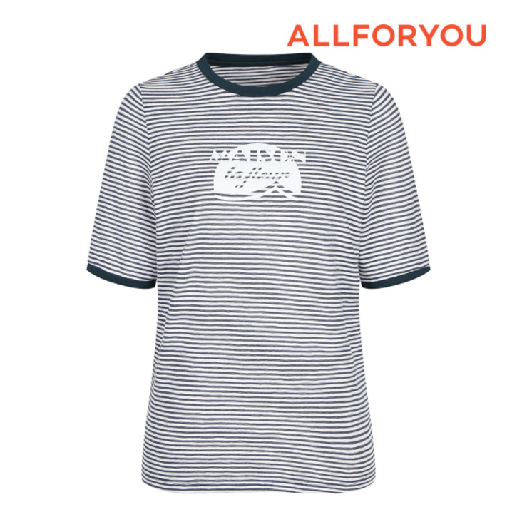 올포유 올포유  여성 스트라이프 프린트 라운드 반팔 티셔츠 ALTRN5146819