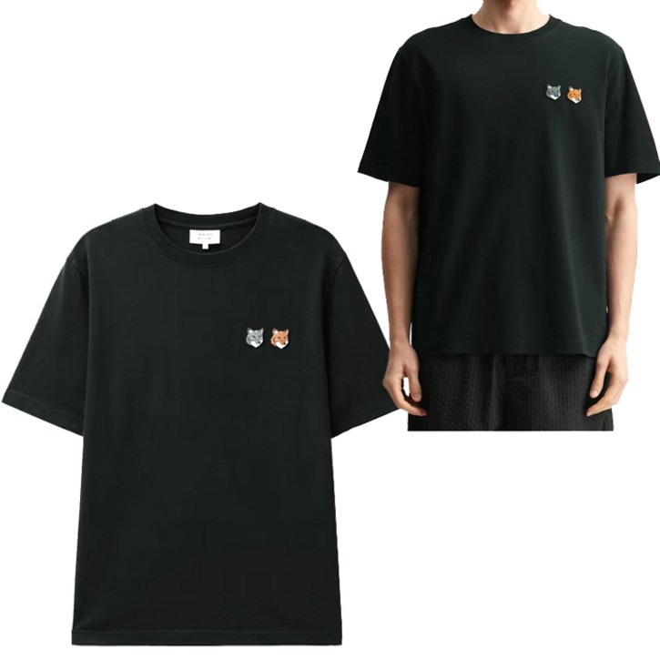 26SS 메종키츠네 더블 폭스헤드 컴포트핏 반팔티 앤트러사이트 OM011CFKJ7025 P190