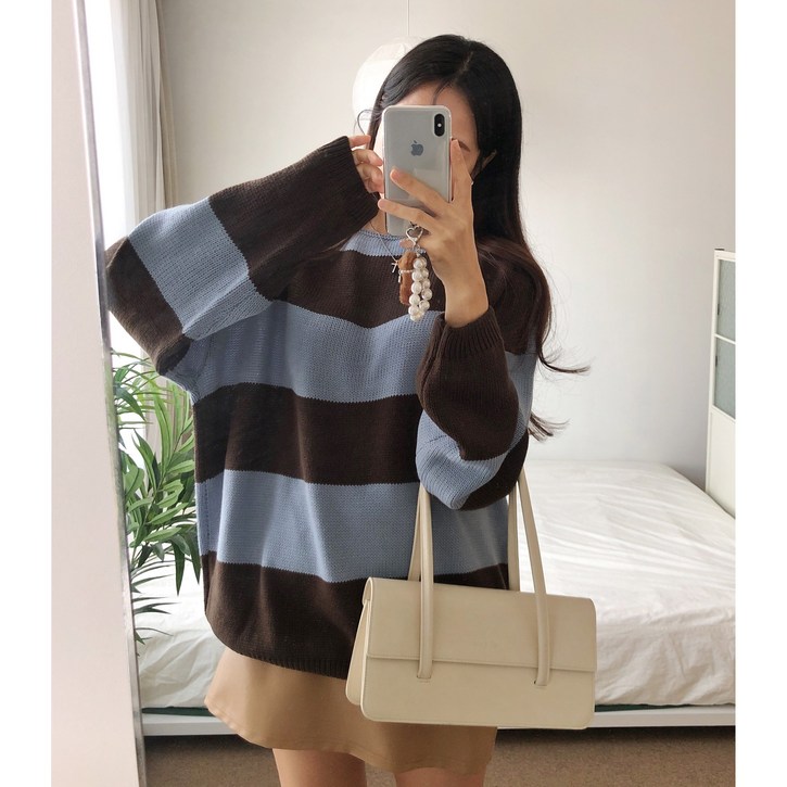 임페커블 단가라 오버핏 박스 니트 4color