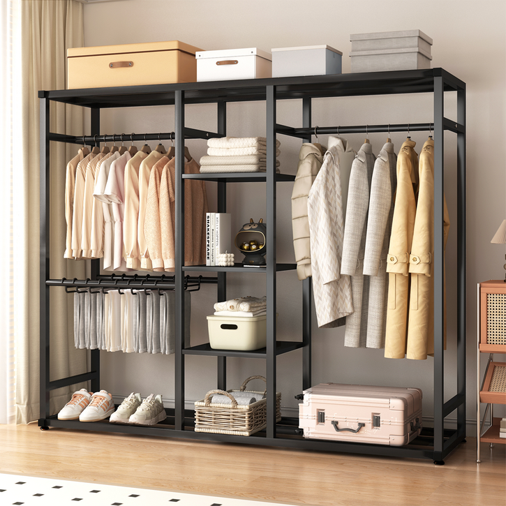 MOFINE 철제 스탠드 시스템 드레스룸 행거  수납행거 옷장행거 선반형