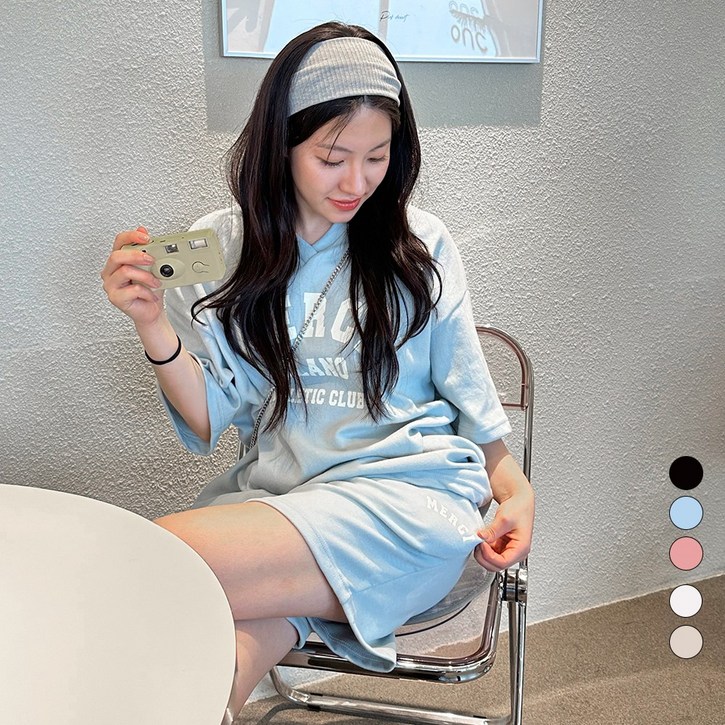 디테일웨어 여성 메르시 반팔 반바지 트레이닝 세트 브이넥 반팔티셔츠 여름 운동복 밴딩팬츠 빅사이즈 편한 여자 츄리닝