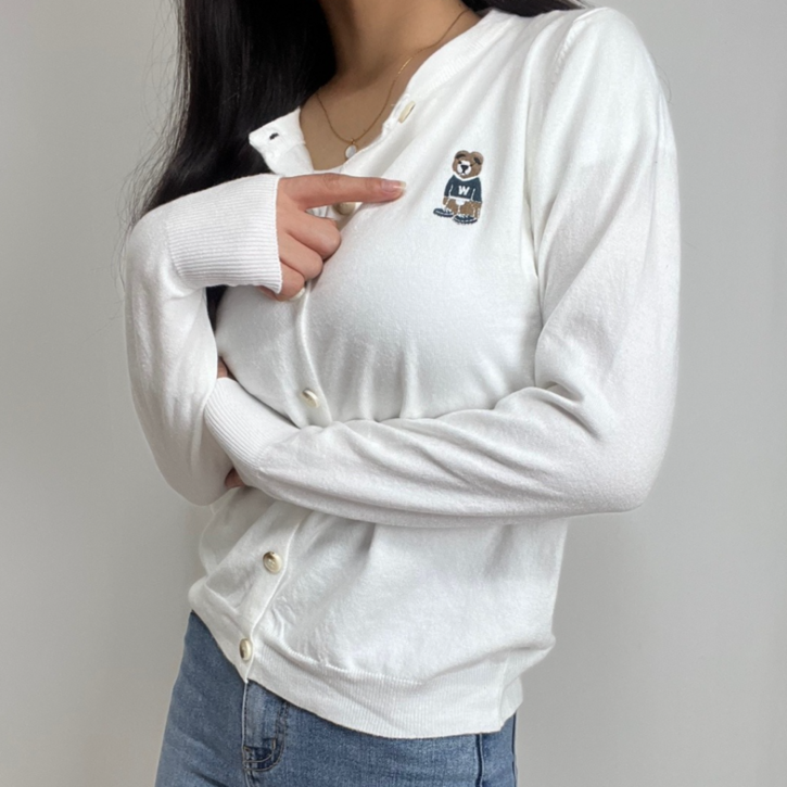 여성가을가디건 곰돌이가디건 사무실가디건 간절기 여성가을가디건 곰돌이가디건 사무실가디건 간절기