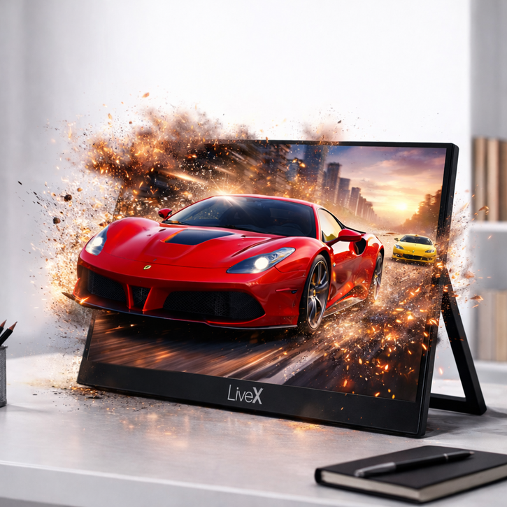 엠피지오 FHD ISP 휴대용 초슬림 초경량 포터블 모니터 ,15.6인치, 일체형거치대, 라이브엑스(일체형거치대), 39.62cm