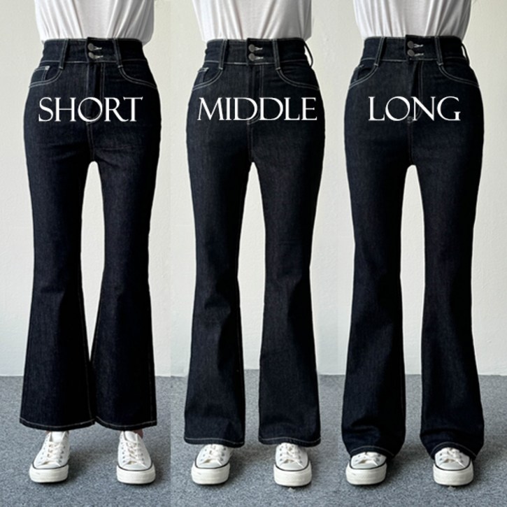 피핀 여성용 숏중롱 논페이드 투버튼 슬림 부츠컷 팬츠 #710224