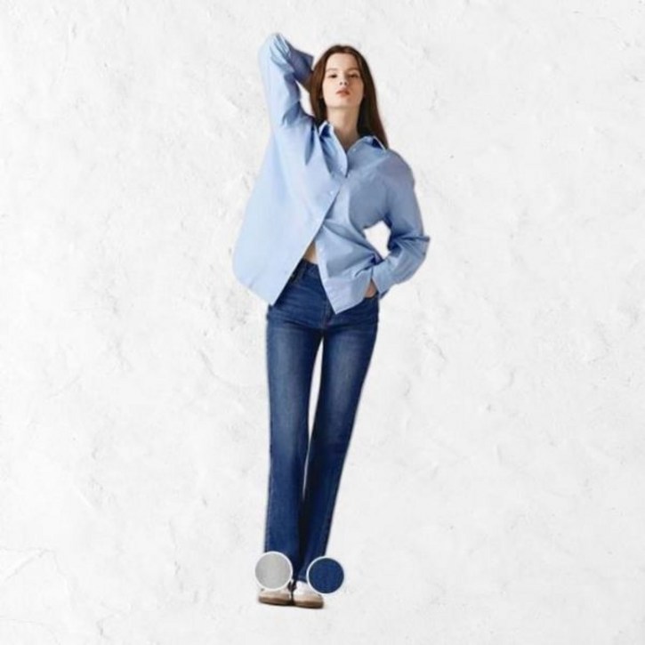 지오다노 414545 여 부츠컷 쿨 데님