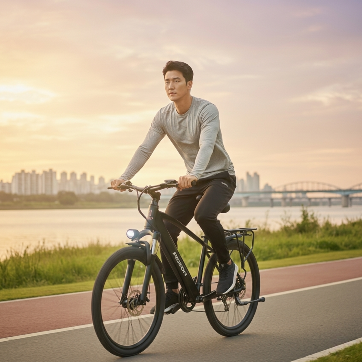 플라잉스 MTB 전기 자전거 전동 바이크 26인치 7단 출퇴근 배달 자토바이