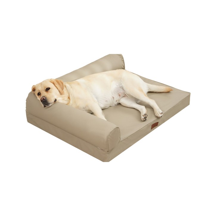 EMME L형 애견용 침대 방수방상 펫침대, 1개, 스크래치 가죽-khaki