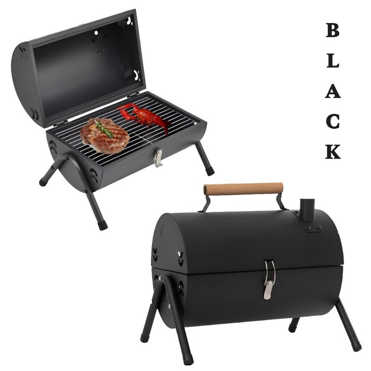 앙그바 바베큐그릴 숯불 훈제 원형 화로대 꼬치그릴, 1세트