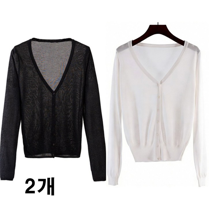 차쿠 1+1 여성 봄 여름 통풍 니트 가디건 자외선 차단 간절기 가디건 중년 빅사이즈 래쉬가드