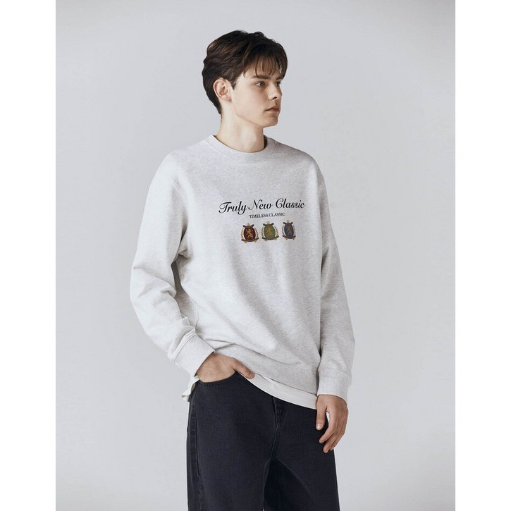 [지오다노] 남자 그래픽 맨투맨 01024511 (01라이트헤더그레이)