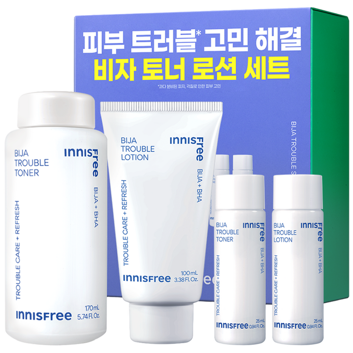 이니스프리 비자 트러블 토너 170ml + 25ml + 로션 100ml + 25ml 세트