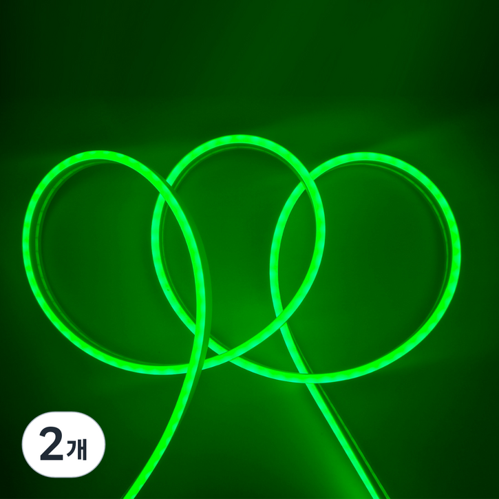 원그리드 USB 네온플렉스 LED 바 스트립 줄조명 5m DC 5V, 2개, 그린