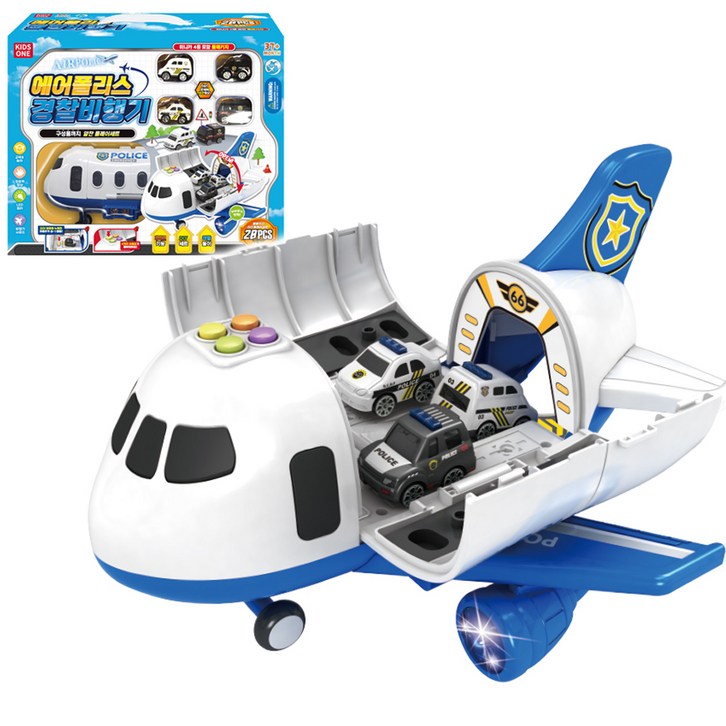 키즈원토이 어린이 에어폴리스 경찰 비행기 장난감 세트, 블루 - 쇼핑뉴스