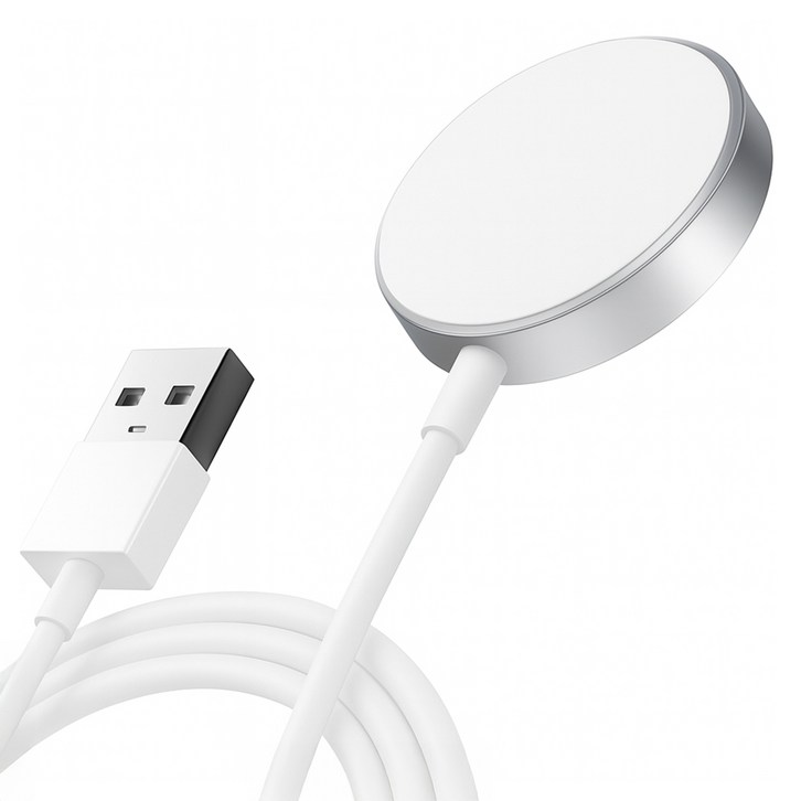 폰위드 USB 타입 워치 무선 충전기, 화이트, 1개