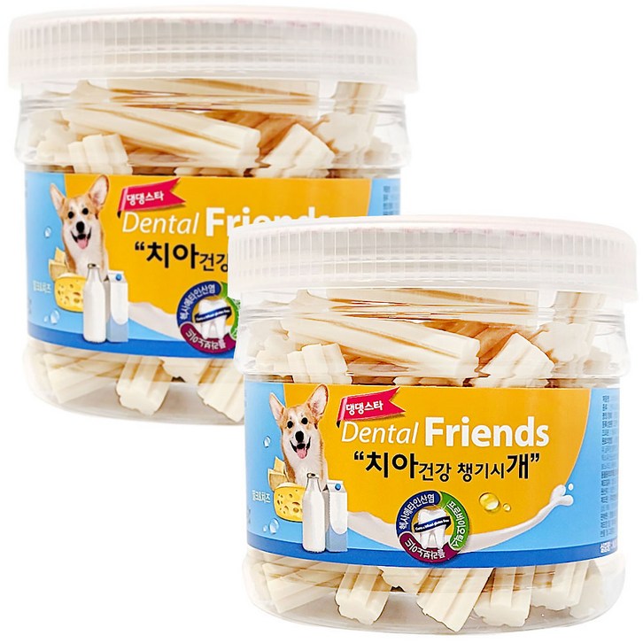 댕댕스타 강아지 덴탈프랜즈 간식, 혼합맛밀크치즈, 300g, 2개 댕댕스타 강아지 덴탈프랜즈 간식, 혼합맛밀크치즈, 300g, 2개
