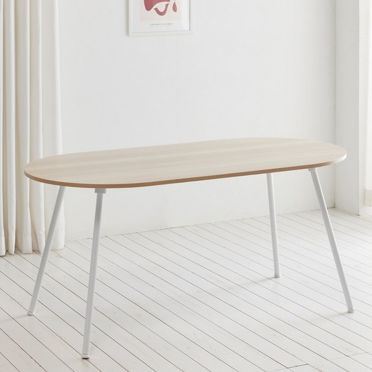 스칸디무드 쿠크 타원형 46인용 식탁 테이블 1600 x 800 mm, 메이플