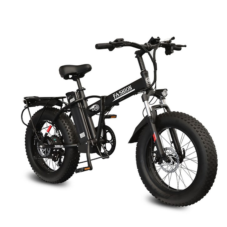 IDOTATA 접이식 전기 자전거 1000W 12.8AH 48V 팻바이크 mtb 산악 전기 자전거, 블랙