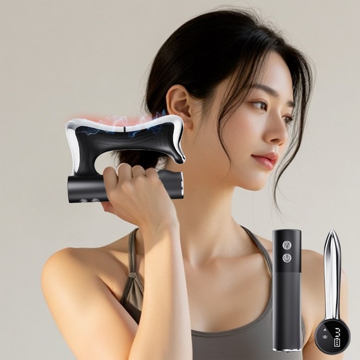 YINUO 근막 괄사 저주파 마사지기 저주파기 고성능 미세전류 바디 라인 관리 M062, 블랙