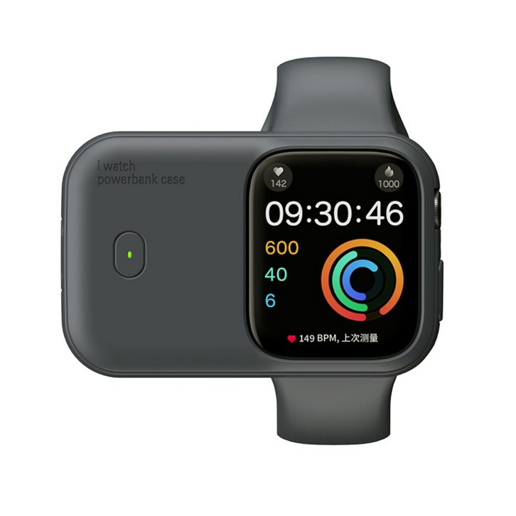 Iwatch 애플워치 보조배터리 모듈형 충전 케이스 스트랩, (44 45mm)미드나잇 블루