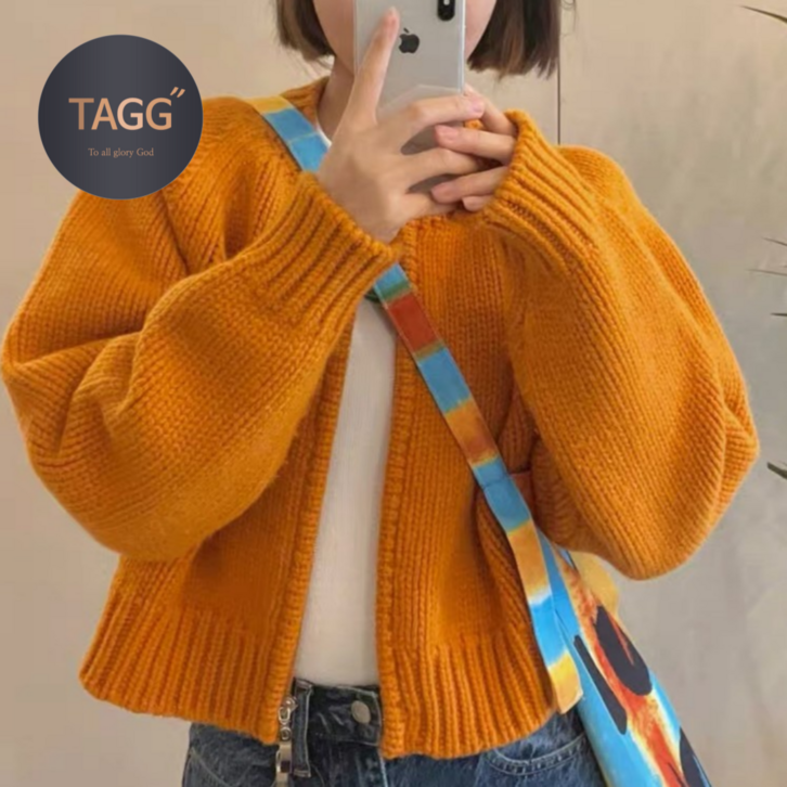 TAGG 투웨이 집업 크롭 가디건