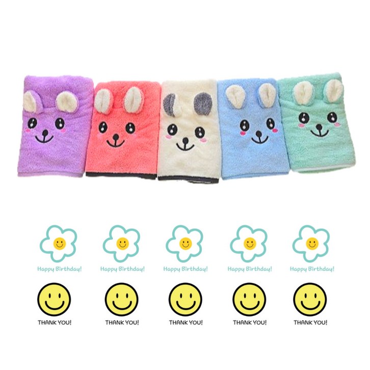 미포리댁 어린이집 생일선물 답례품 유치원 구디백 단체 유아 아동 어린이 고리 수건 타올 타월 돌 답례품, 5개