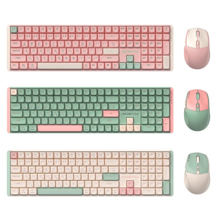 GDEVIL MK850W 저소음 무선 기계식 키보드 마우스 세트 3컬러, 민트, 단일상품, 인체공학 GDEVIL MK850W 저소음 무선 기계식 키보드 마우스 세트 3컬러, 민트, 단일상품, 인체공학