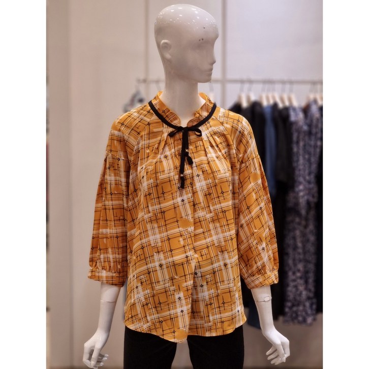 크로커다일레이디  리본  포인트  기하학  패텅ㄴ  간절기  블라우스  CLCFBL108