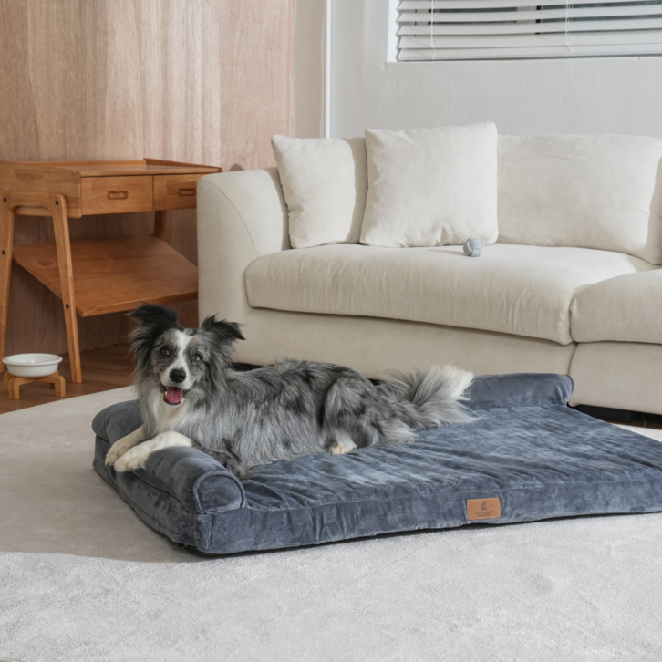 런레이더 특대형 강아지 L자 대형견 방석, 1개, 진그레이
