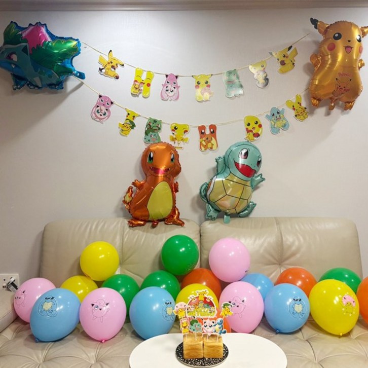 포켓몬 피카츄 풍선 생일파티세트 파이리 꼬부기 이상해씨 가랜더 은박풍선 셋트