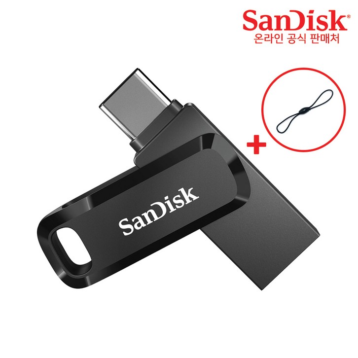 샌디스크 울트라 듀얼 고 C타입 USB 3.1 SDDDC3 블랙 + USB 고리, 256GB