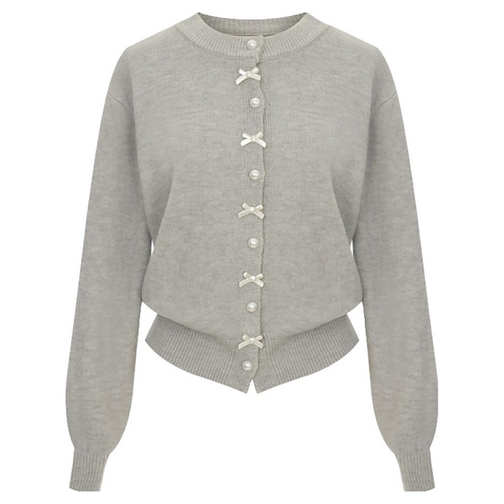 샐리 여성용 리본진주장식라운드 가디건 I5CCCA016