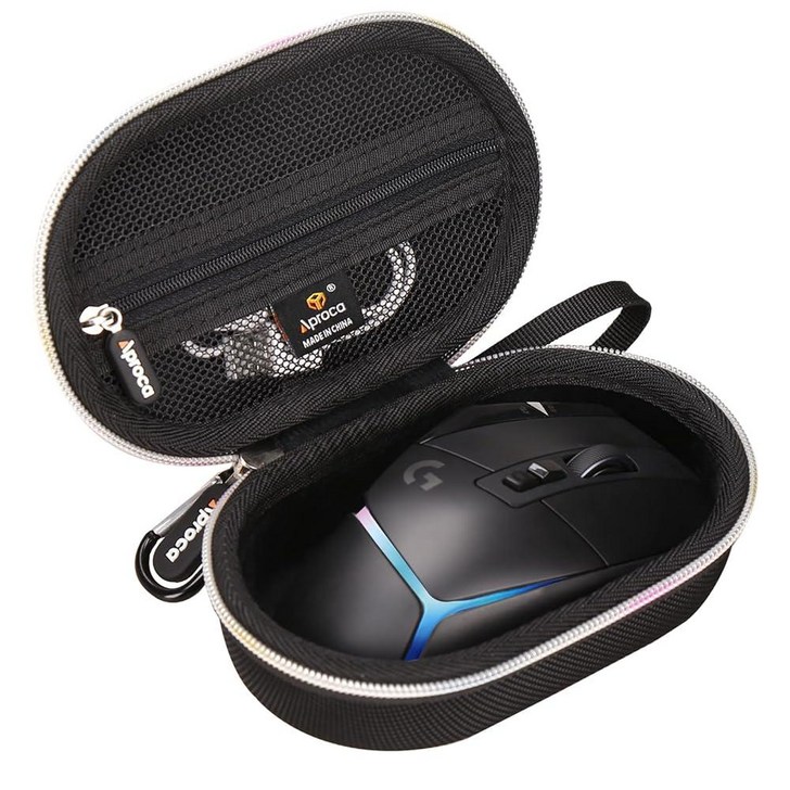 Aproca 블랙 휴대용 하드 보관 케이스, 로지텍 G502 X Plus Lightspeed 무선 광학 마우스 전용, 블랙 Aproca 블랙 휴대용 하드 보관 케이스, 로지텍 G502 X Plus Lightspeed 무선 광학 마우스 전용, 블랙