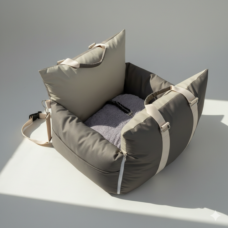 강아지 카시트 탈부착 가능 기계세탁 용이세탁 차량용 강아지 매트, 1개, 짙은 회색