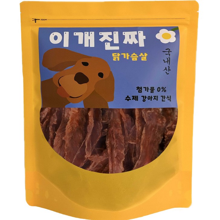 100국내산 수제강아지간식 대용량 애견 육포 이개진짜, 닭가슴살, 300g, 1개