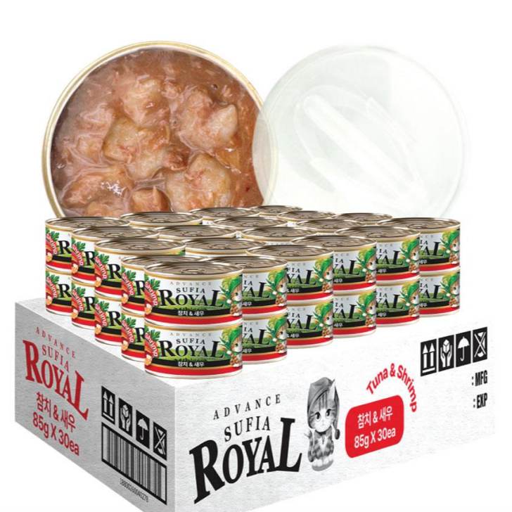 어드밴스 로얄 수피아 7종 85g x 60개입 고양이 캔 길냥이 통조림 간식, 60개, 85g, 수피아 참치새우