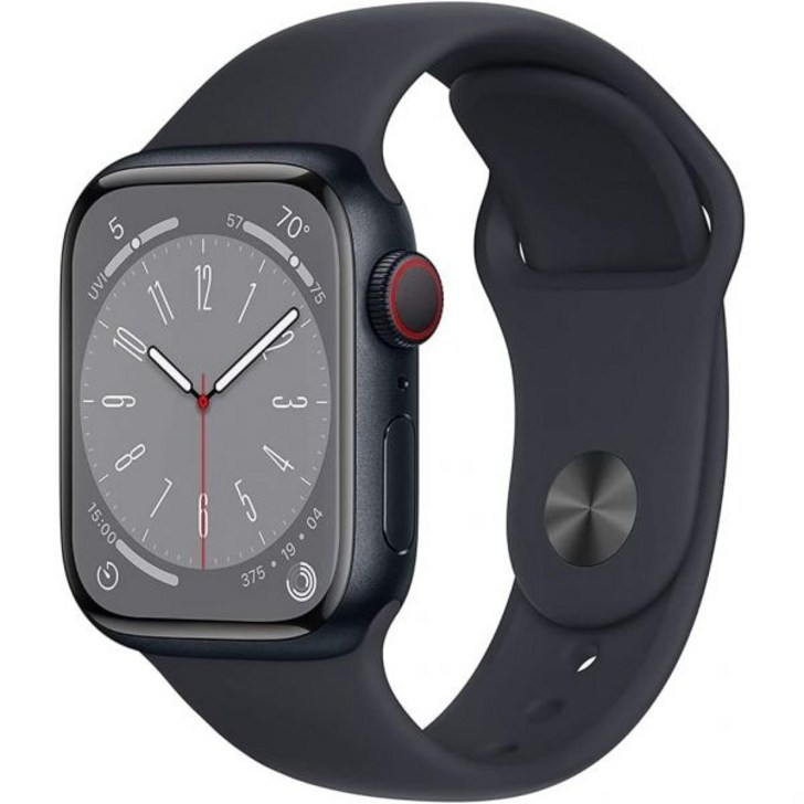 Apple Watch Series 8 GPS 셀룰러 45mm M L 미드나잇 스포츠 밴드 포함 알루미늄 케이스 프리미엄 갱신