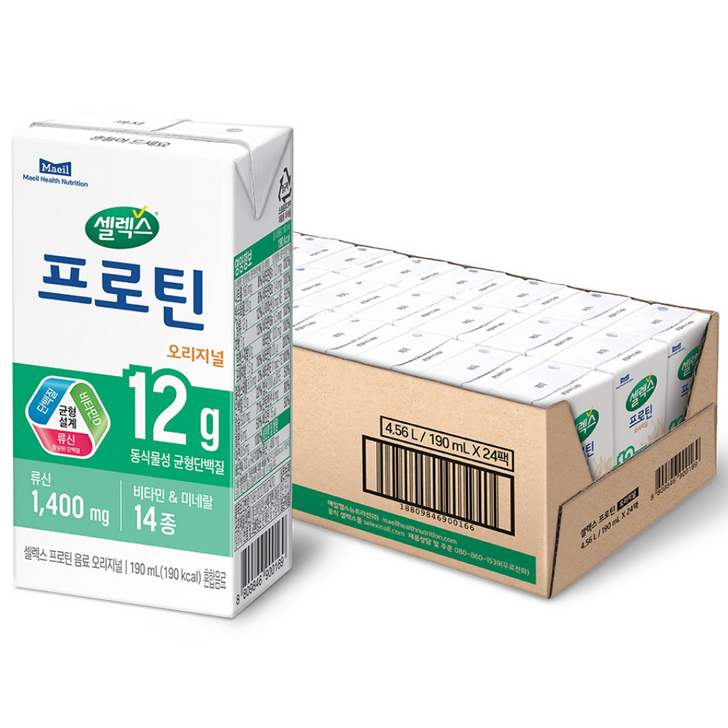 셀렉스 프로틴 오리지널, 190ml, 24개