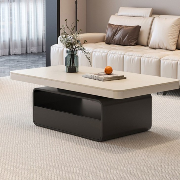 영린가구 세라믹 거실테이블 낮은 식탁 티테이블 사이드 좌탁 좌식 사각형 수납 탁자 다도