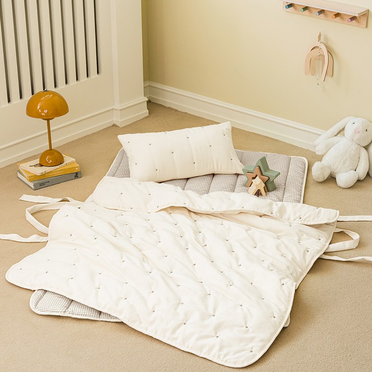 아이자리 크리미워싱 자수누빔 애착 어린이집 낮잠이불세트 일체형