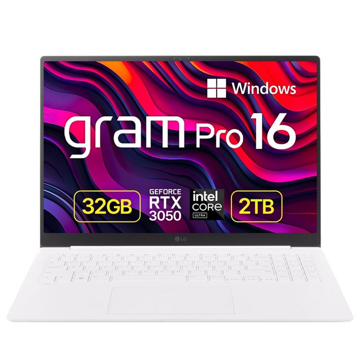 SSD 1TB 증정 LG전자 그램 Pro 16Z90SPEA59K 코어 울트라5 RTX3050, 에센스 화이트, 16Z90SPEA59K이벤트 1TB 추가, 2TB, 32GB, WIN11 Home