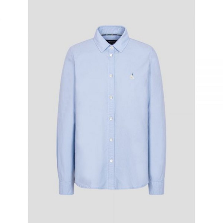 국내매장빈폴레이디스 에센셜 옥스포드 솔리드 슬림핏 셔츠 스카이 블루 BF3764E01Q 패션 커플