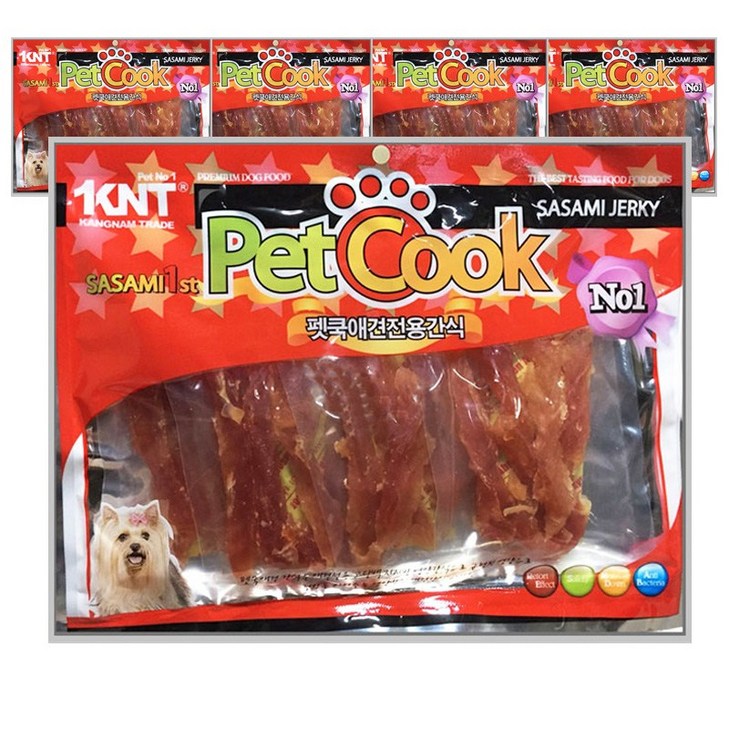 펫쿡 대용량 강아지육포  간식 300g x 5봉