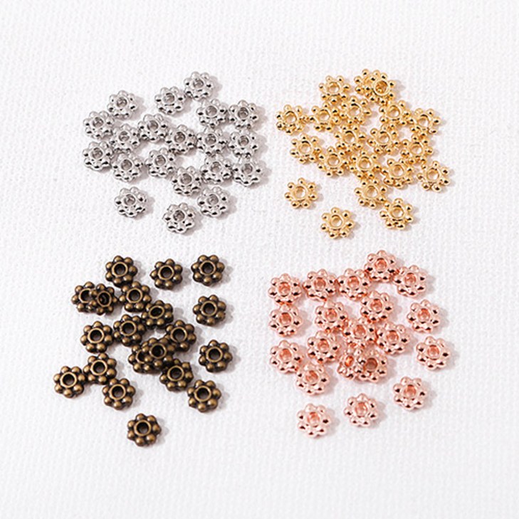 싼비즈 7601비드캡 꽃볼 4mm 4color ,20개 싼비즈 7601비드캡 꽃볼 4mm 4color ,20개