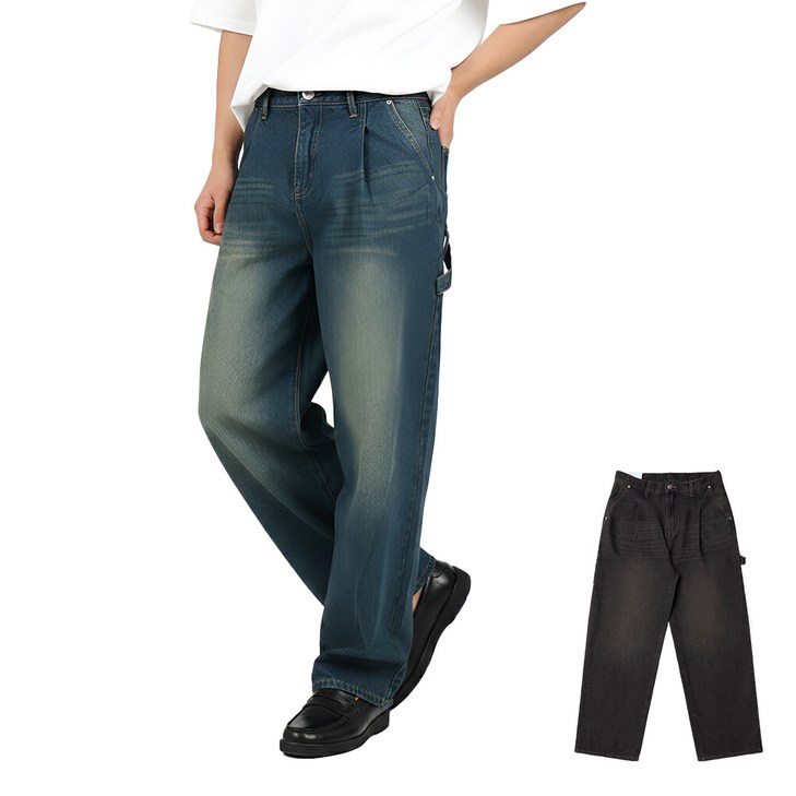 소프핸 원턱 데님 청바지 남자 빅사이즈