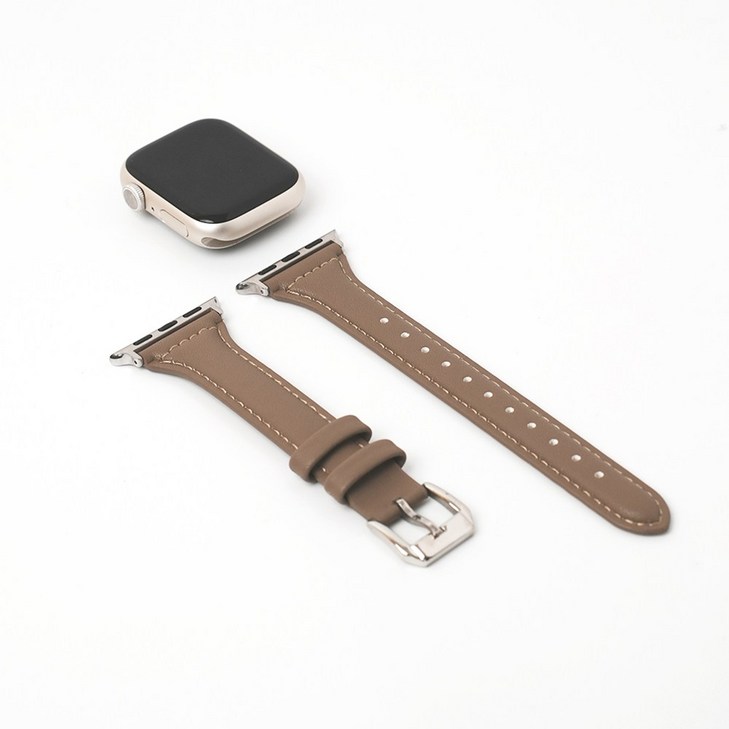 TXLX 애플워치 8 7 SE SE2 호환 슬림 가죽 스트랩 밴드