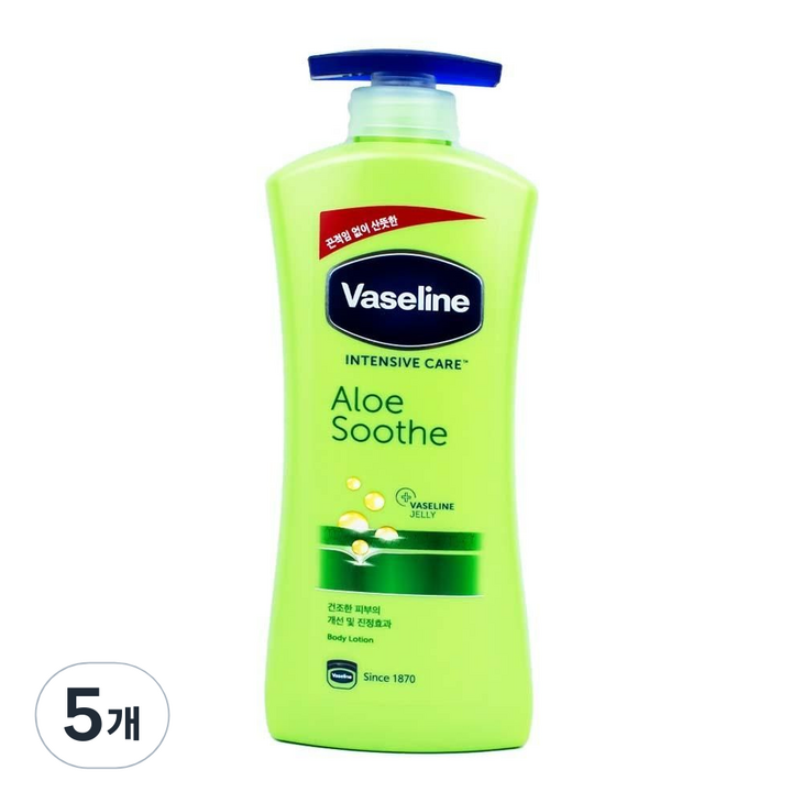 바세린 인텐시브 케어 알로에 수드 로션, 600ml, 5개