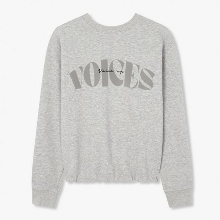 보브 VOICE OF VOICES 로고 디테일 투웨이 맨투맨멜란지 그레이 7155440006